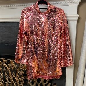 Maeve Sparkling Pink Sequin Dress